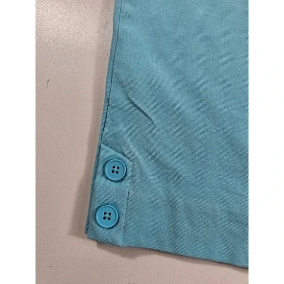 Talbots 2p PETITE curvy stretch vivid blue Capri career casual * - Picture 3 of 9